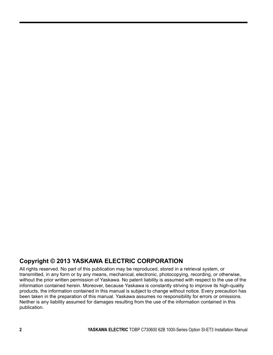 Yaskawa MECHATROLINK-III User Manual | Page 2 / 35