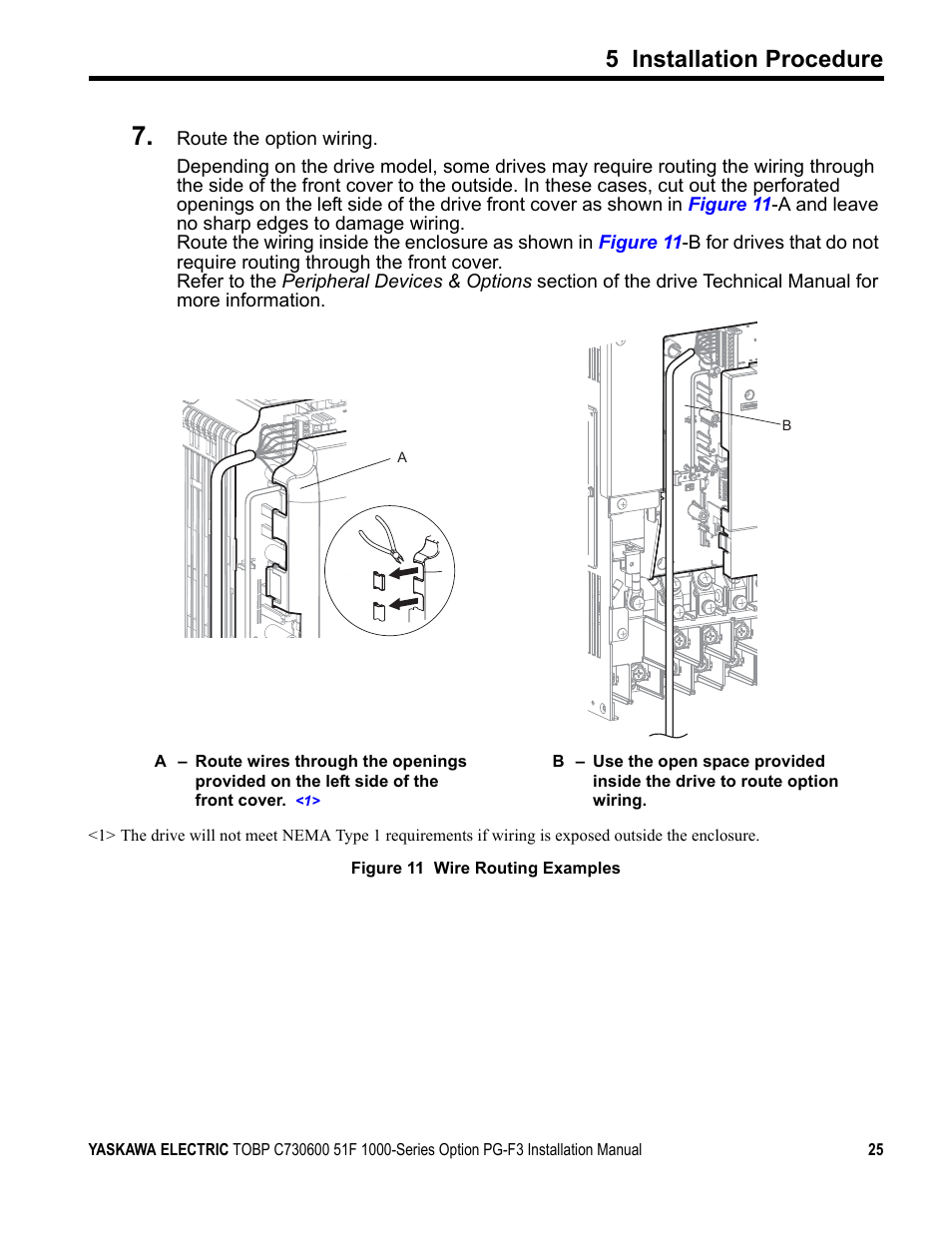 5 installation procedure | Yaskawa Option PG-F3 Motor Encoder Feedback User Manual | Page 25 / 45