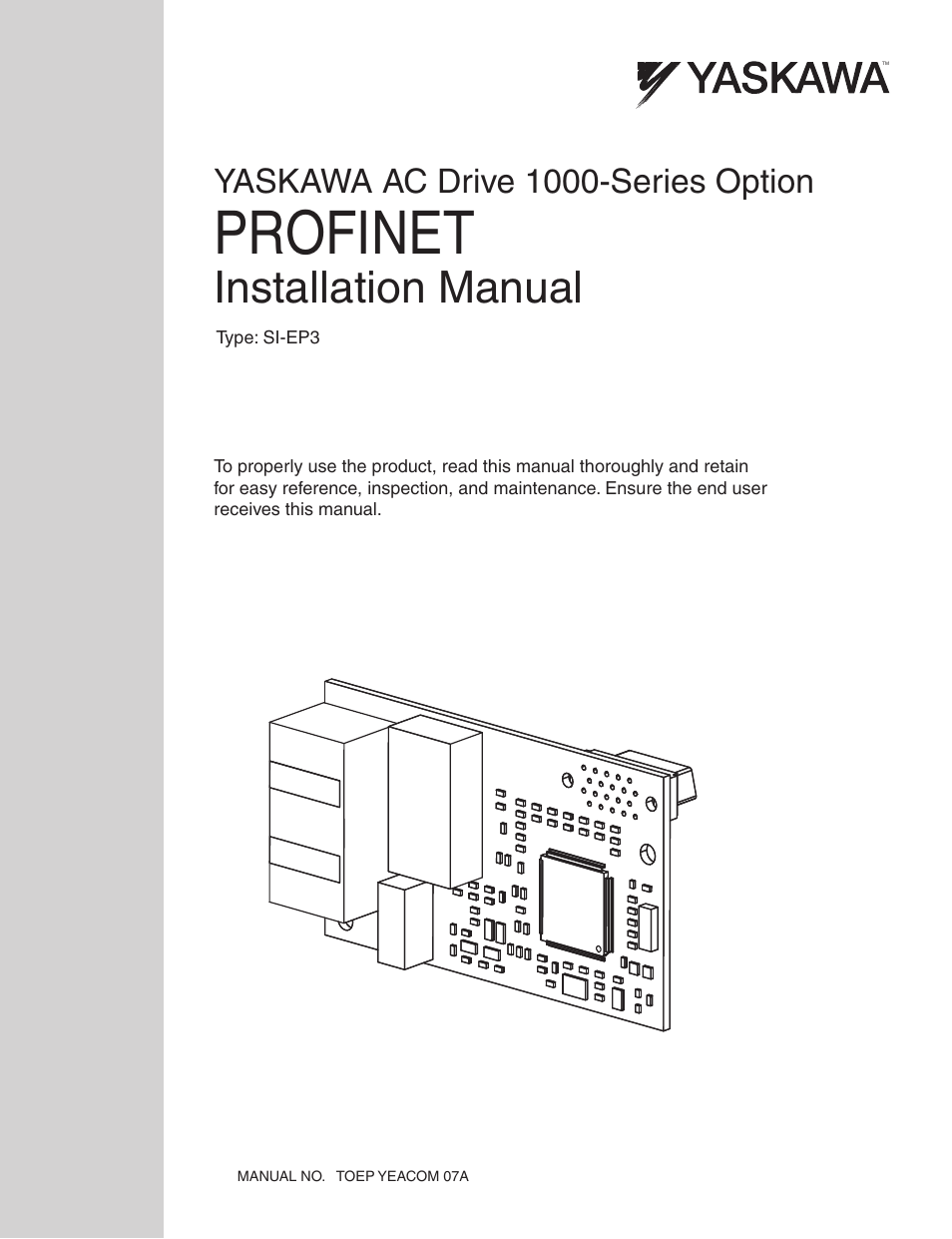 Yaskawa SI-EP3 PROFINET Installation User Manual | 56 pages