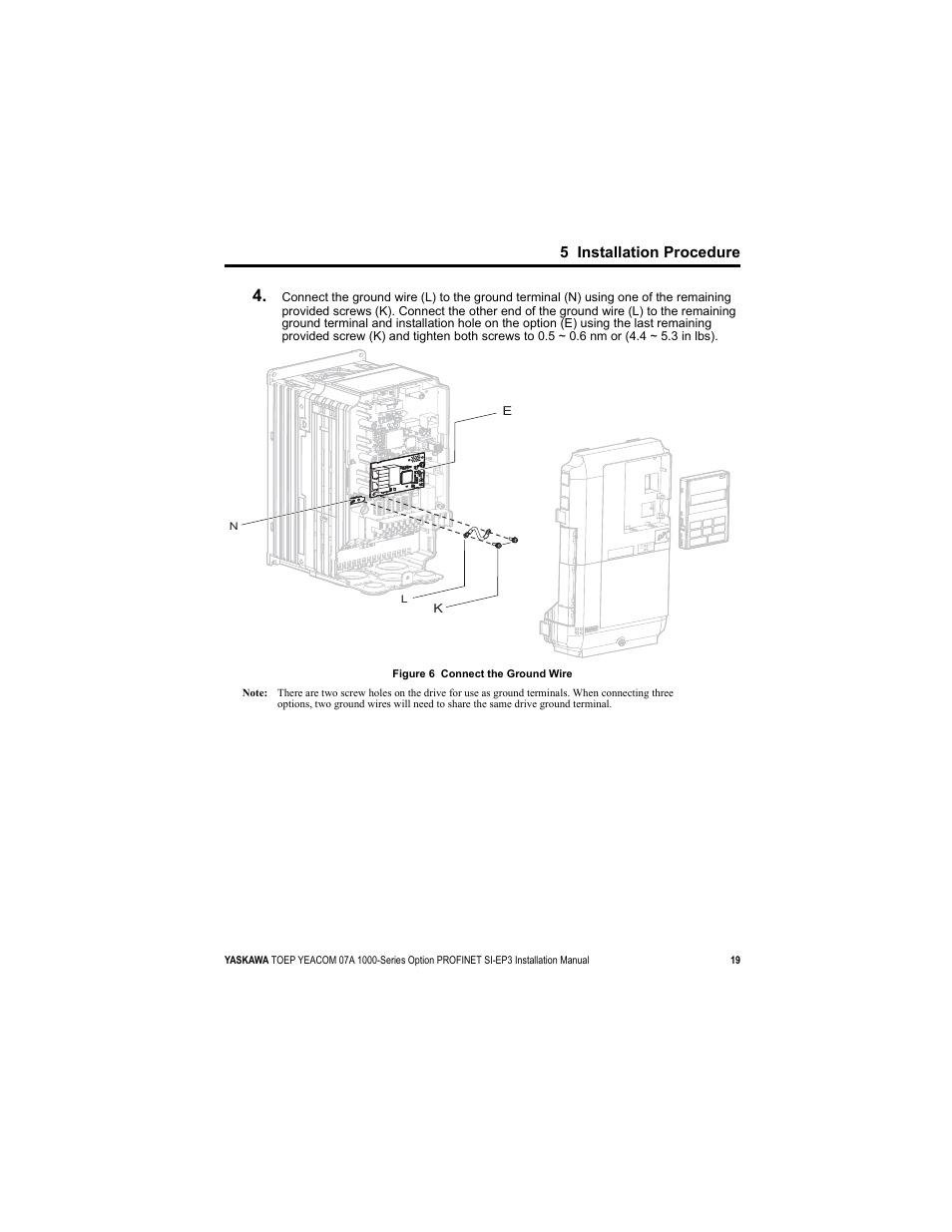 5 installation procedure | Yaskawa SI-EP3 PROFINET Installation User Manual | Page 19 / 56