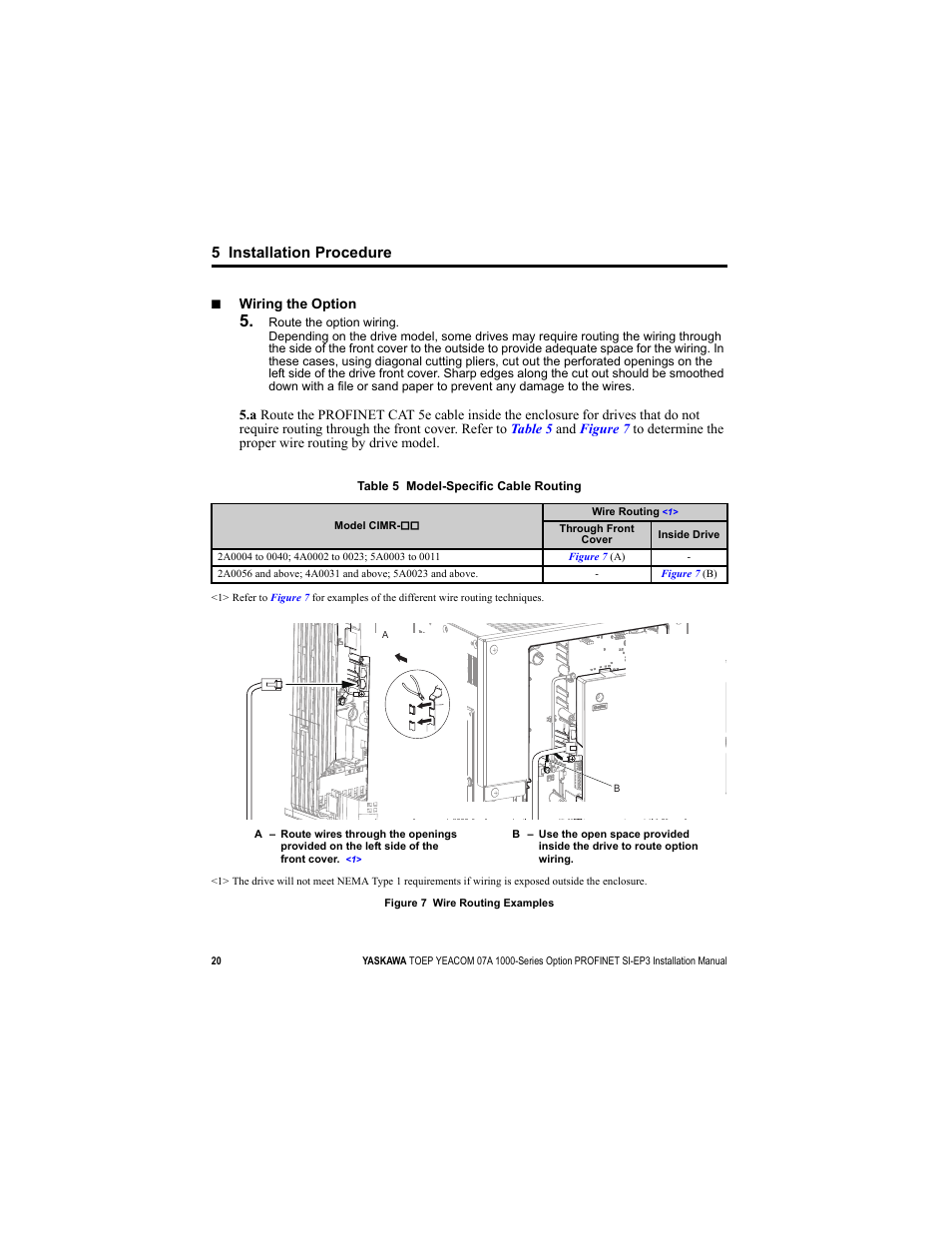 5 installation procedure | Yaskawa SI-EP3 PROFINET Installation User Manual | Page 20 / 56