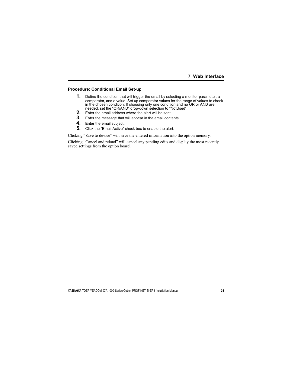 Yaskawa SI-EP3 PROFINET Installation User Manual | Page 35 / 56