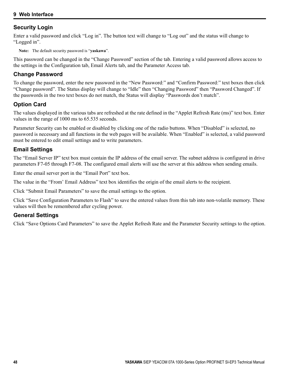 Yaskawa PROFINET User Manual | Page 48 / 62