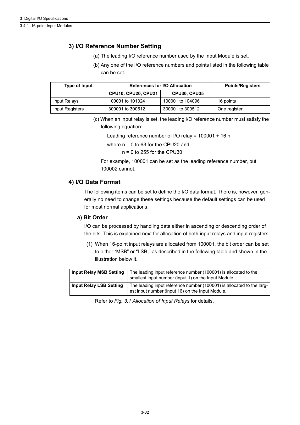 3) i/o reference number setting, 4) i/o data format | Yaskawa 120 Series I/O Modules User Manual | Page 112 / 308