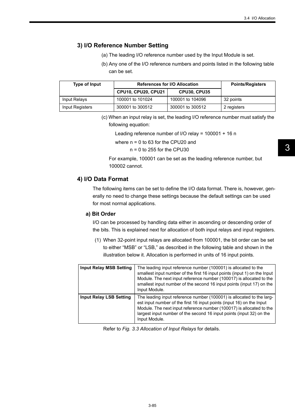 3) i/o reference number setting, 4) i/o data format | Yaskawa 120 Series I/O Modules User Manual | Page 115 / 308