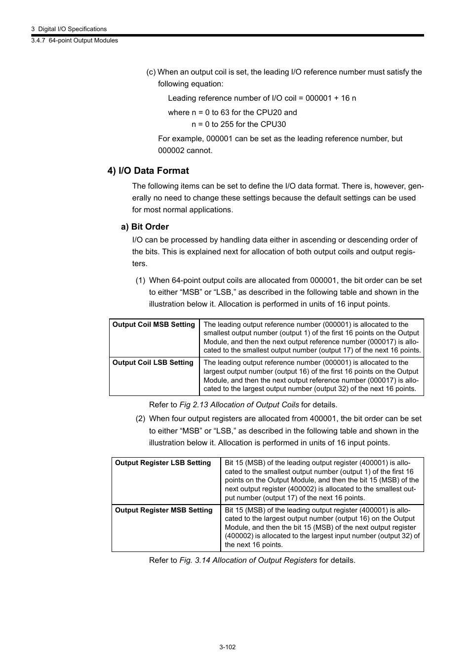 4) i/o data format | Yaskawa 120 Series I/O Modules User Manual | Page 132 / 308