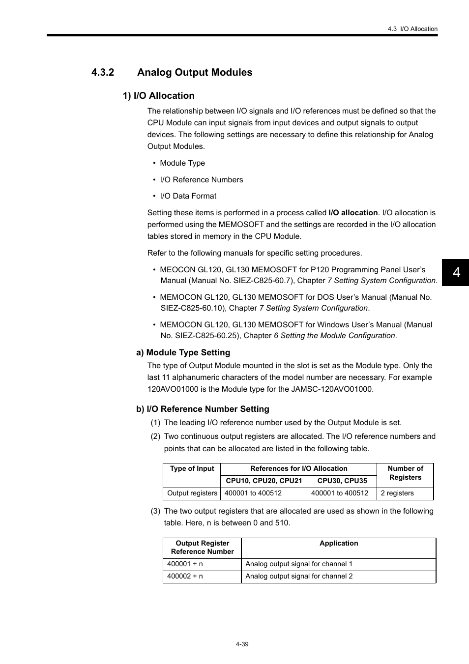 2 analog output modules, 1) i/o allocation | Yaskawa 120 Series I/O Modules User Manual | Page 186 / 308