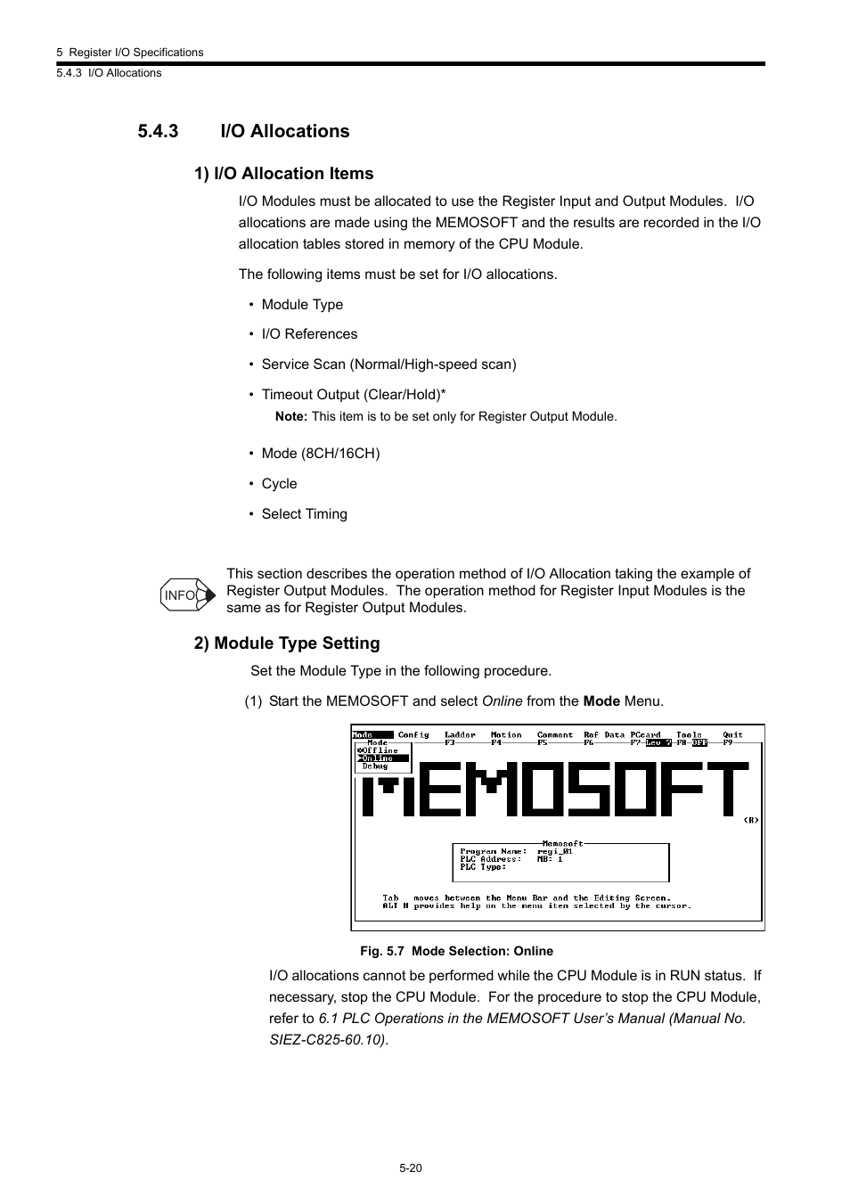 3 i/o allocations, 1) i/o allocation items, 2) module type setting | Yaskawa 120 Series I/O Modules User Manual | Page 218 / 308