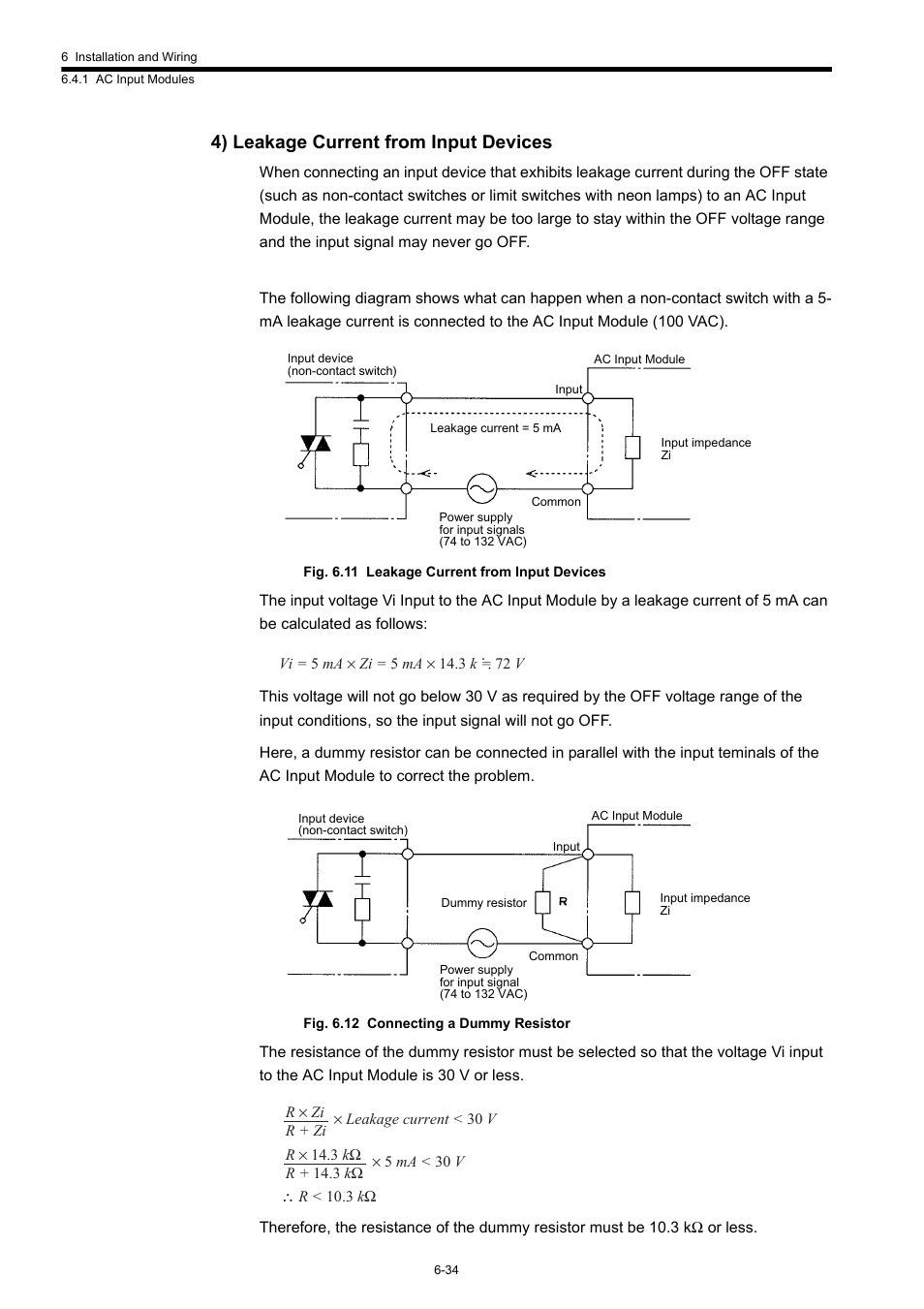 4) leakage current from input devices | Yaskawa 120 Series I/O Modules User Manual | Page 261 / 308