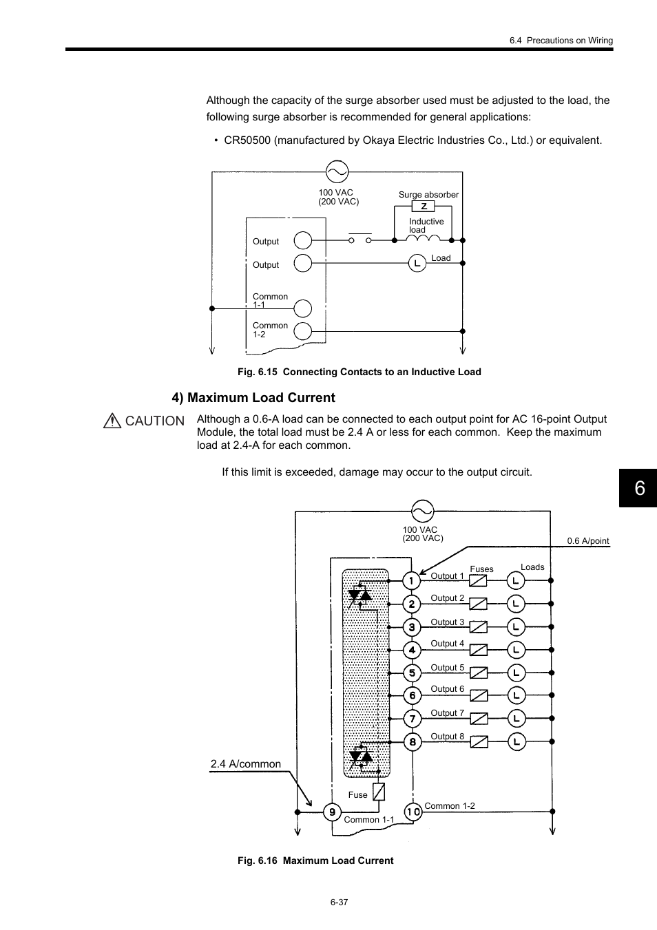 4) maximum load current, Caution | Yaskawa 120 Series I/O Modules User Manual | Page 264 / 308