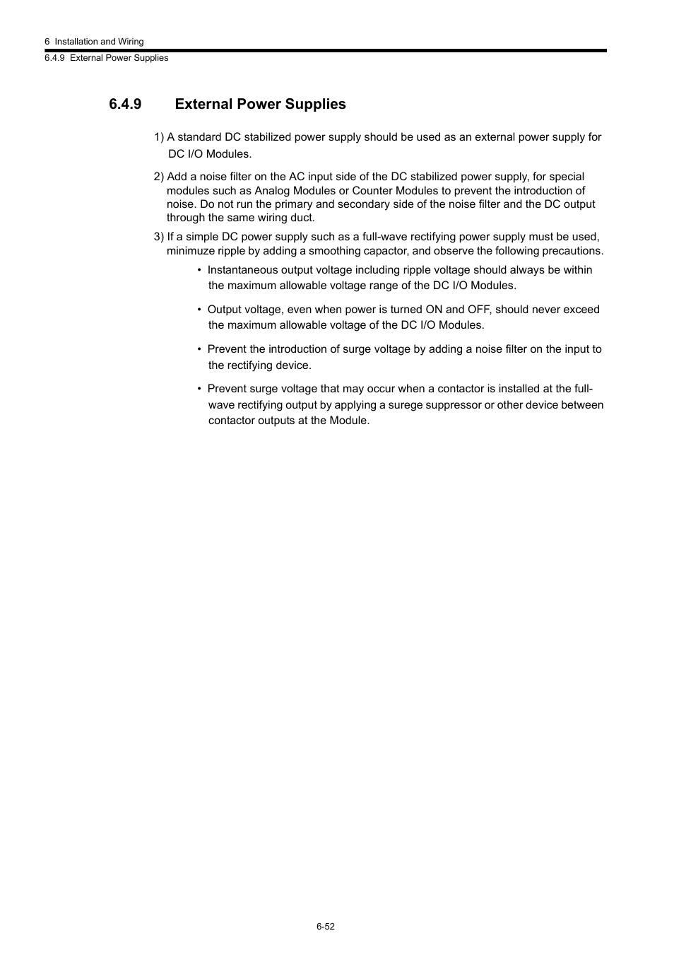 9 external power supplies | Yaskawa 120 Series I/O Modules User Manual | Page 279 / 308