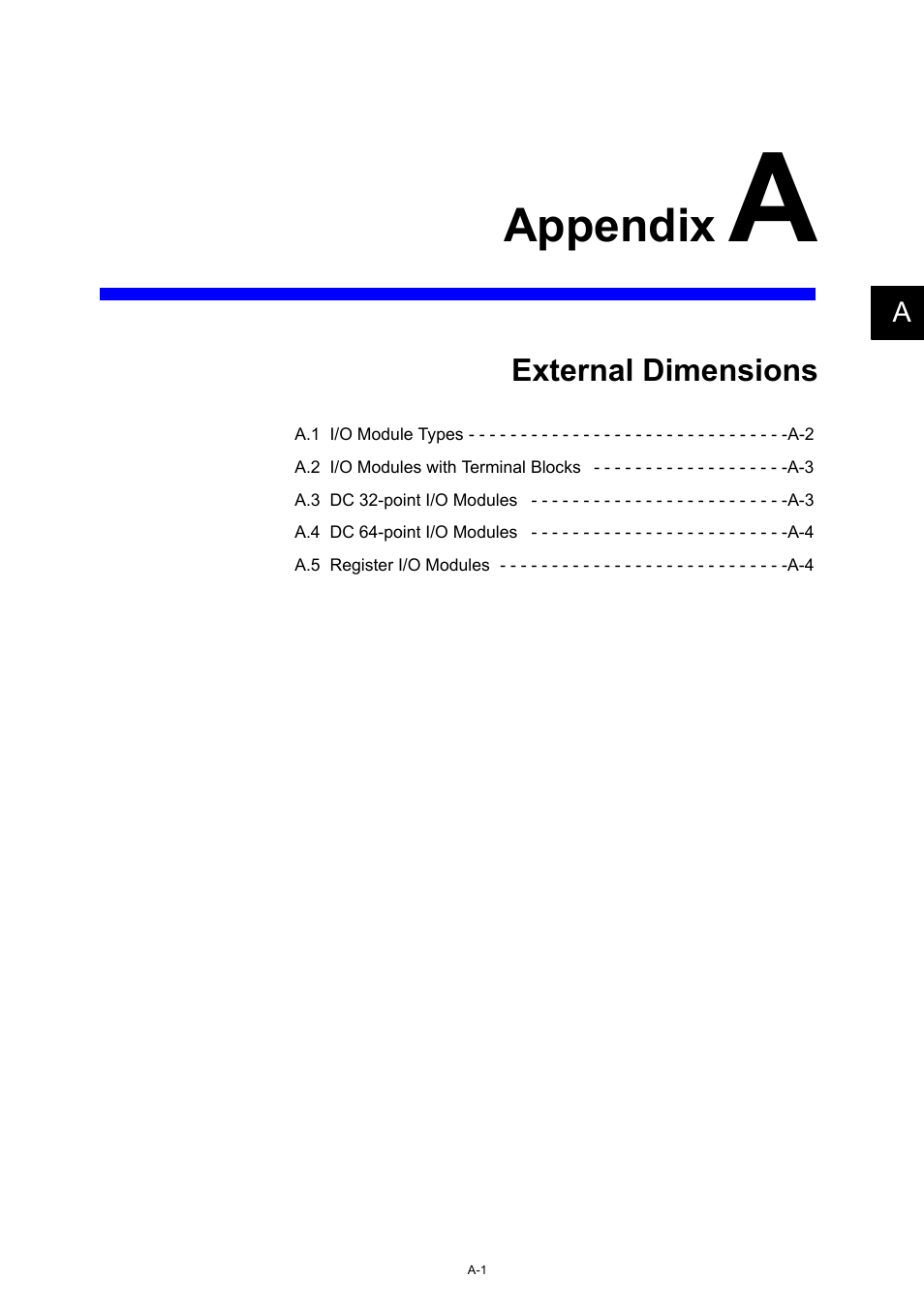 Appendix a external dimensions, Appendix | Yaskawa 120 Series I/O Modules User Manual | Page 300 / 308