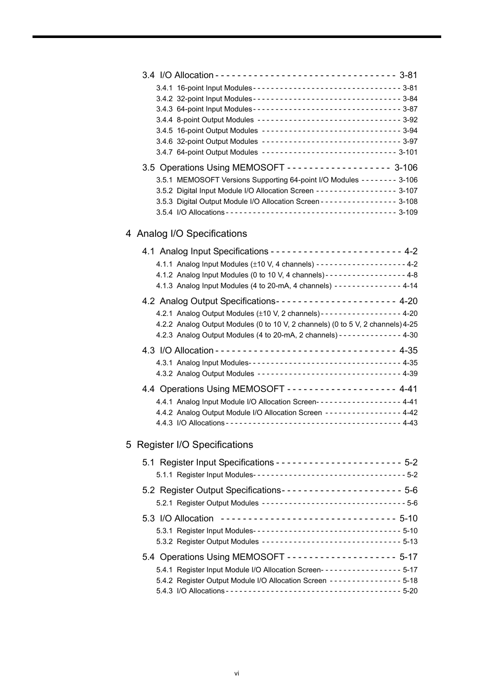 4 analog i/o specifications, 5 register i/o specifications | Yaskawa 120 Series I/O Modules User Manual | Page 4 / 308