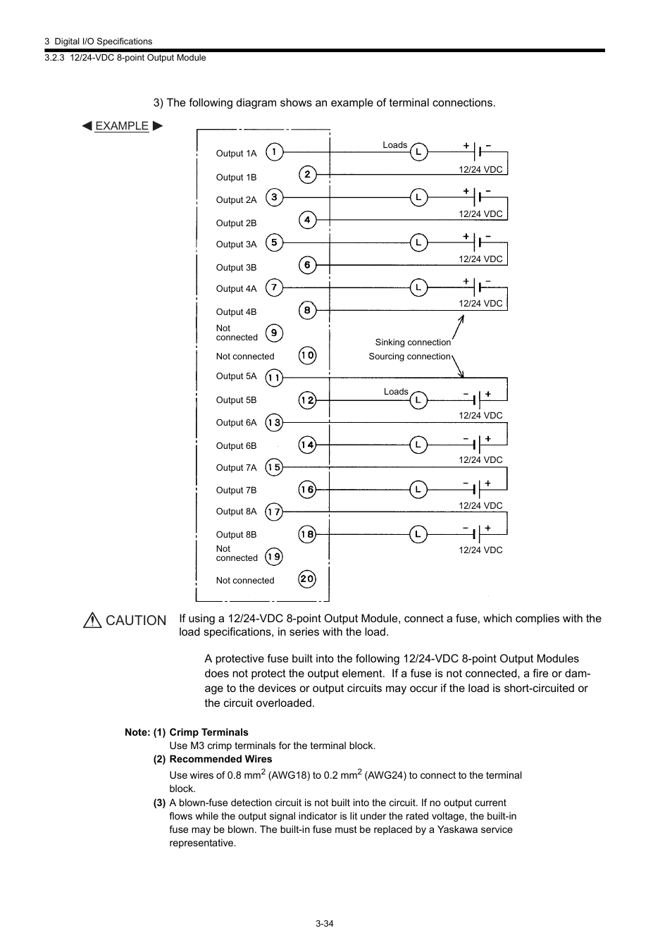 Caution | Yaskawa 120 Series I/O Modules User Manual | Page 64 / 308
