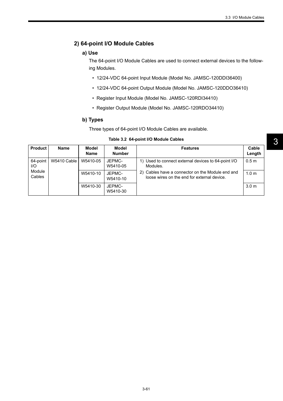 2) 64-point i/o module cables | Yaskawa 120 Series I/O Modules User Manual | Page 91 / 308