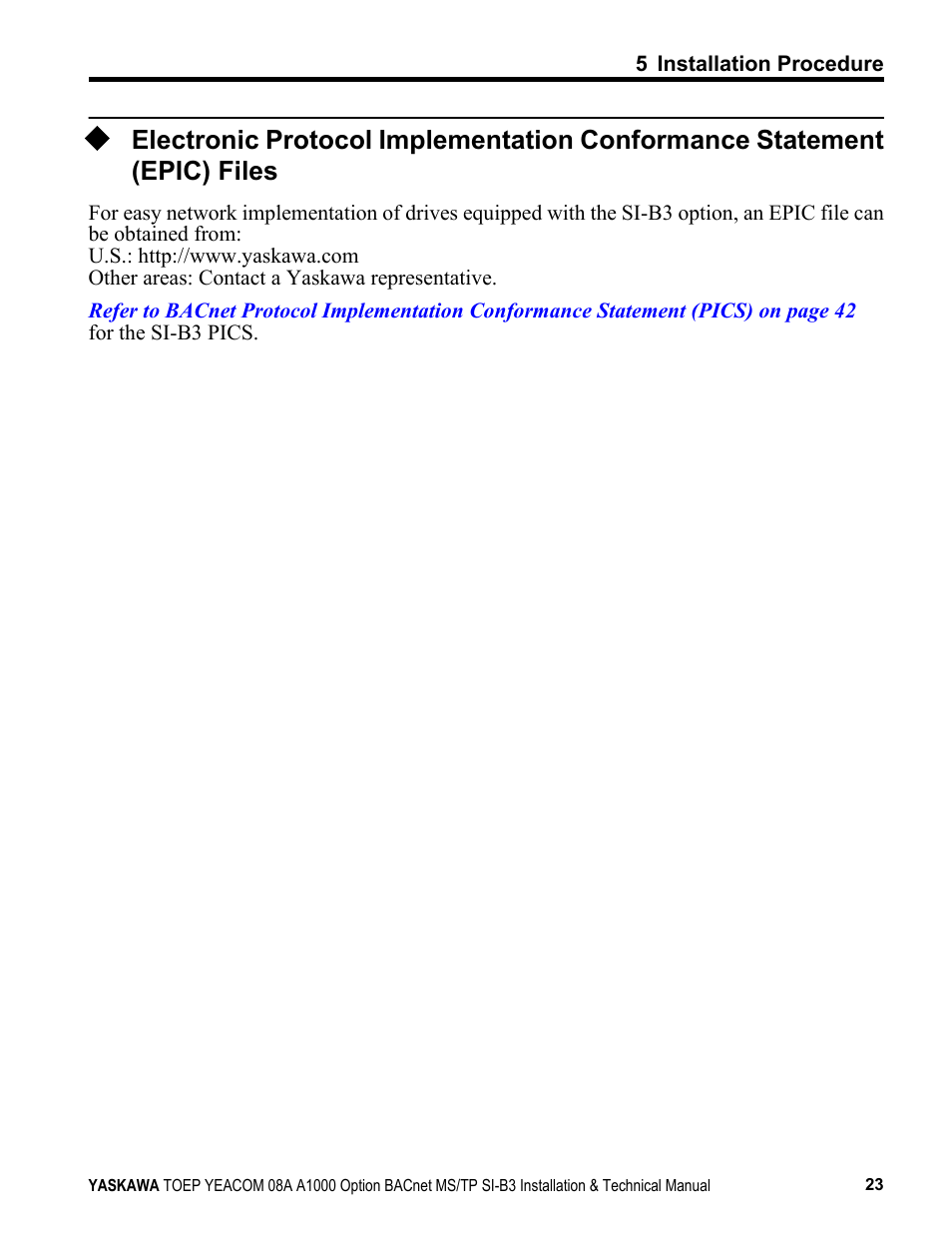 Yaskawa BACnet MS/TP User Manual | Page 23 / 48