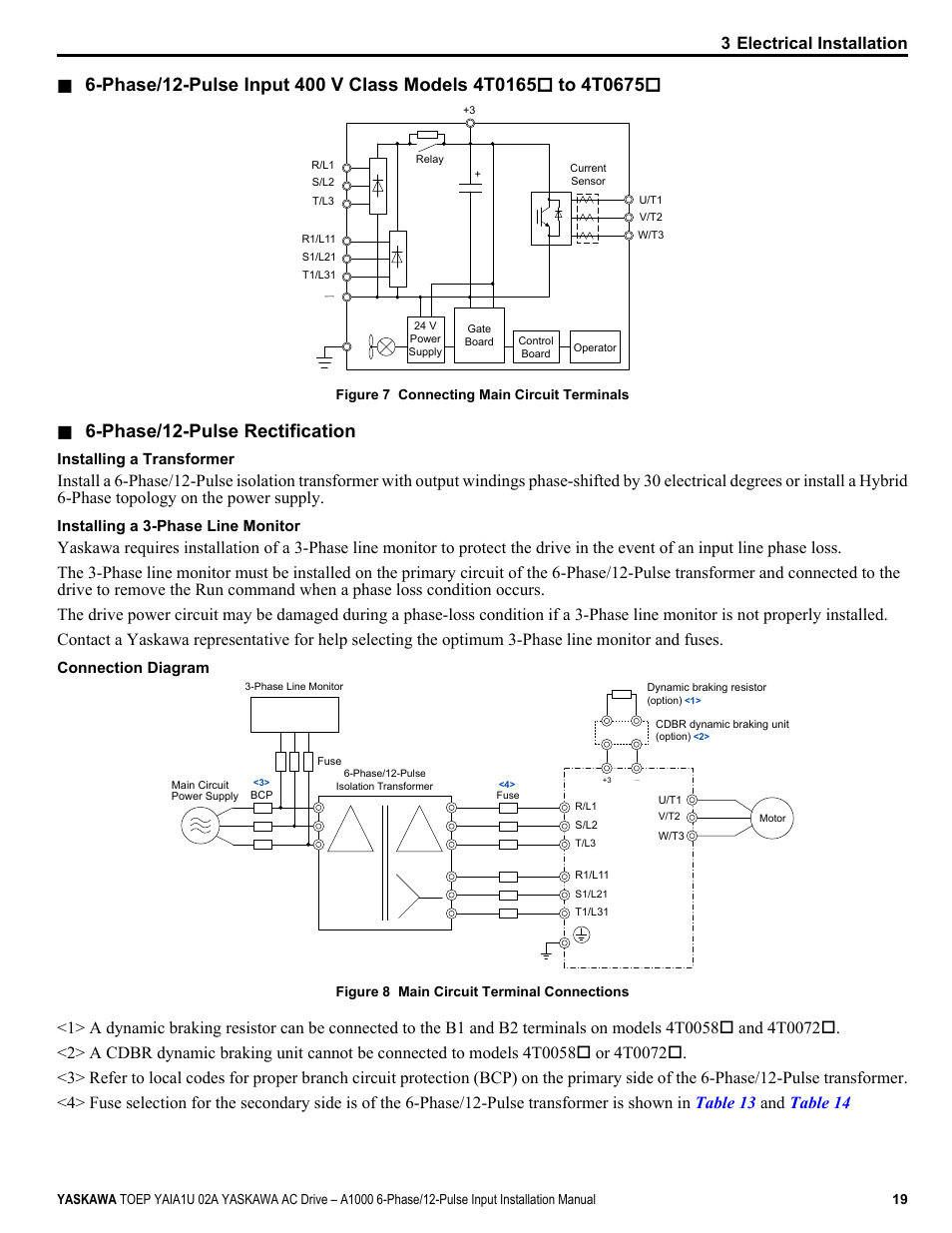 Figure 7, Phase/12-pulse rectification | Yaskawa A1000 6-Phase/12-Pulse Input User Manual | Page 19 / 92