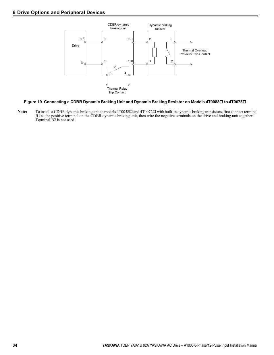 Figure, For proper configuration, 6 drive options and peripheral devices | Yaskawa A1000 6-Phase/12-Pulse Input User Manual | Page 34 / 92