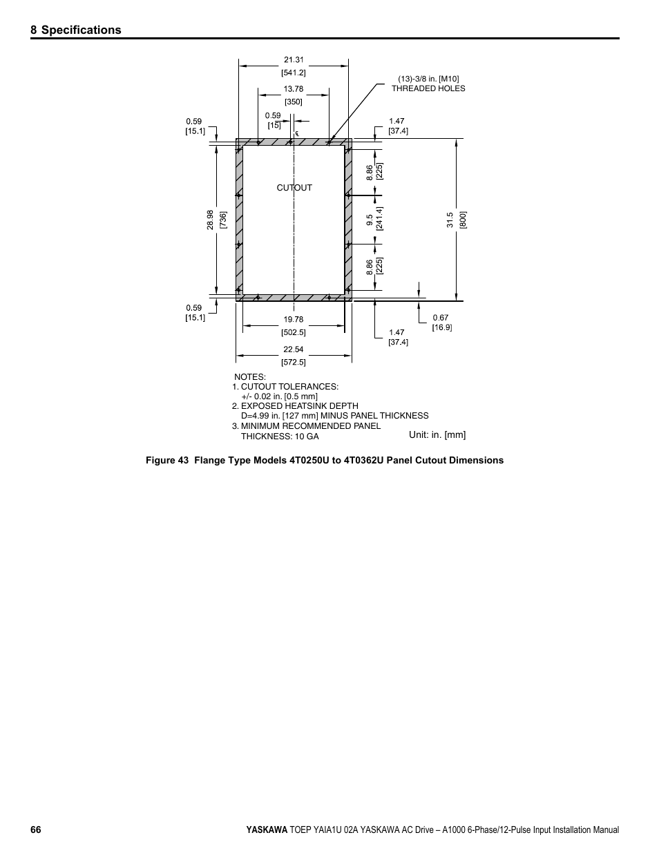 8 specifications | Yaskawa A1000 6-Phase/12-Pulse Input User Manual | Page 66 / 92