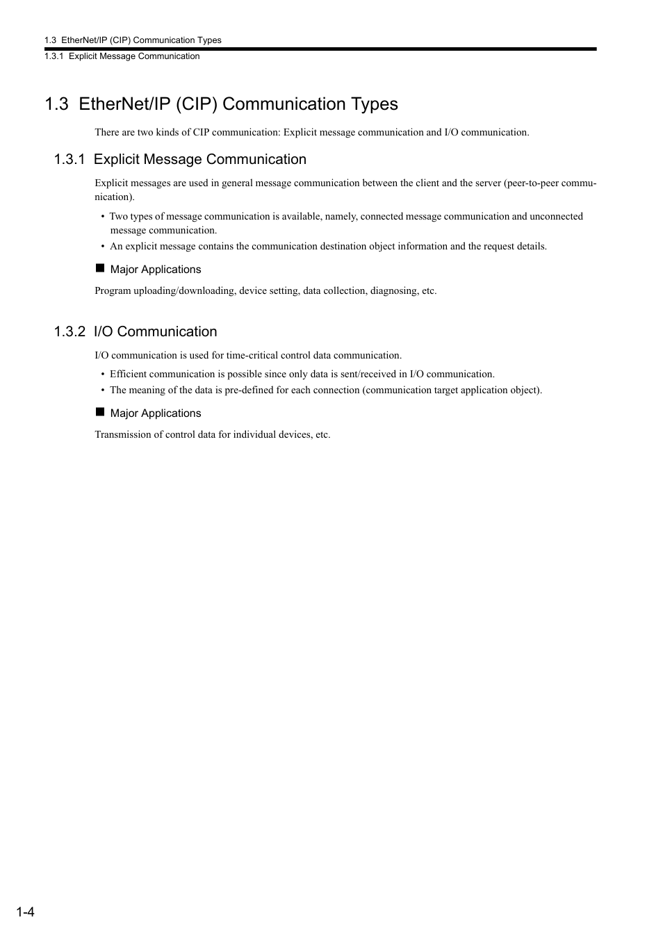 3 ethernet/ip (cip) communication types, 1 explicit message communication, 2 i/o communication | Yaskawa JAPMC-CM2304-E User Manual | Page 16 / 97