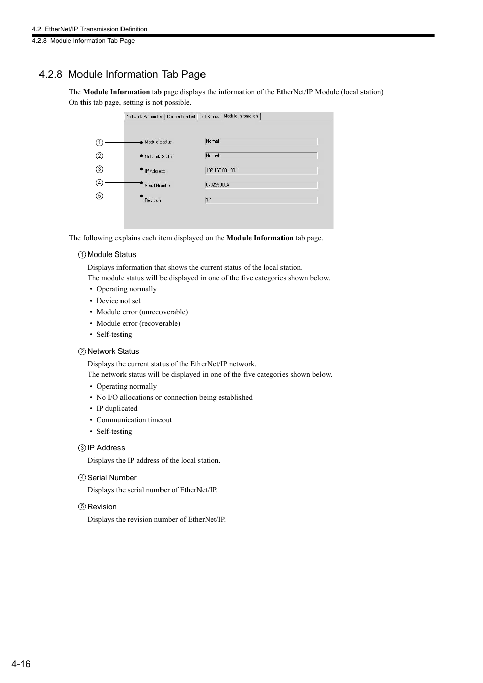 8 module information tab page | Yaskawa JAPMC-CM2304-E User Manual | Page 62 / 97