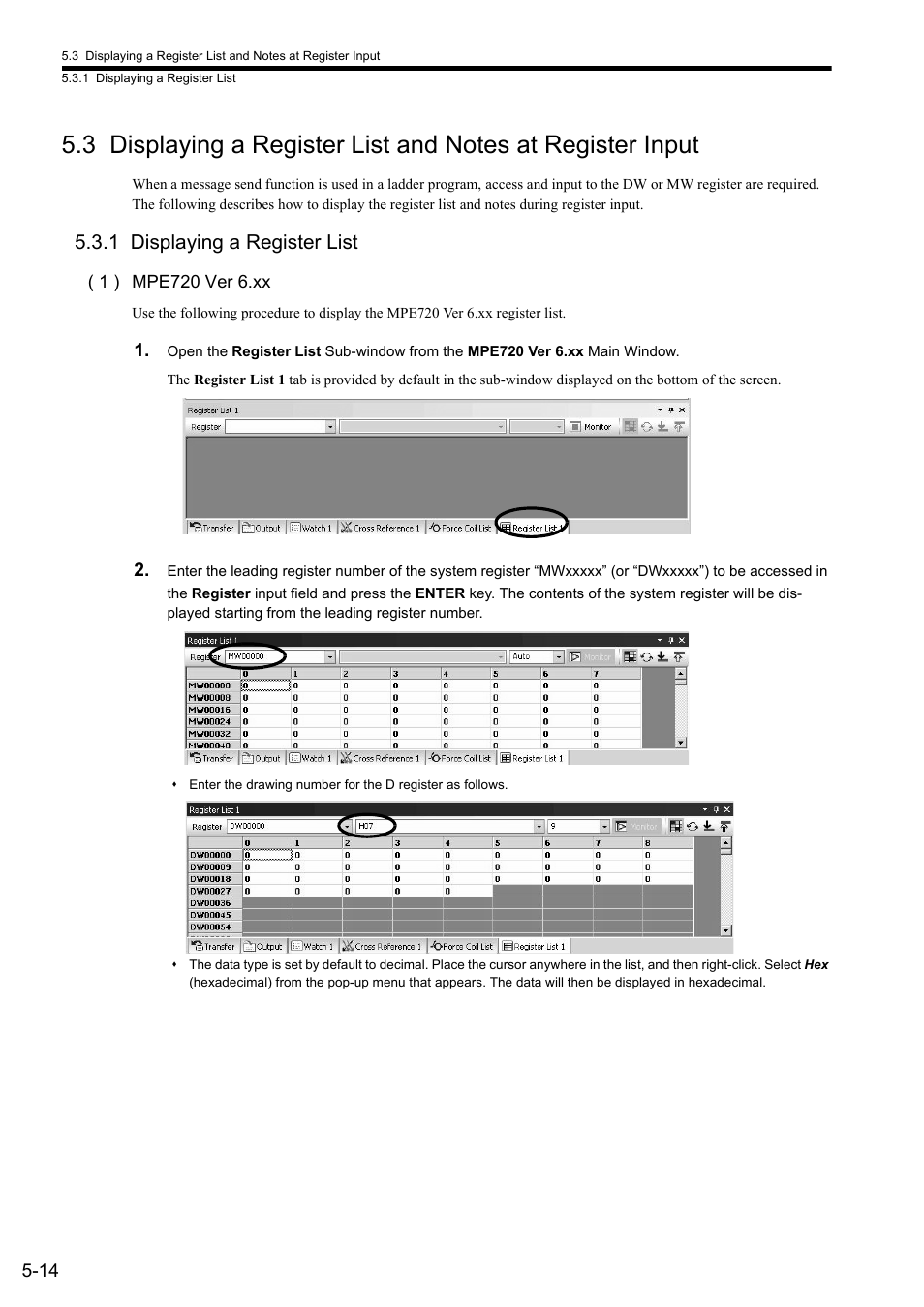 1 displaying a register list | Yaskawa JAPMC-CM2304-E User Manual | Page 76 / 97