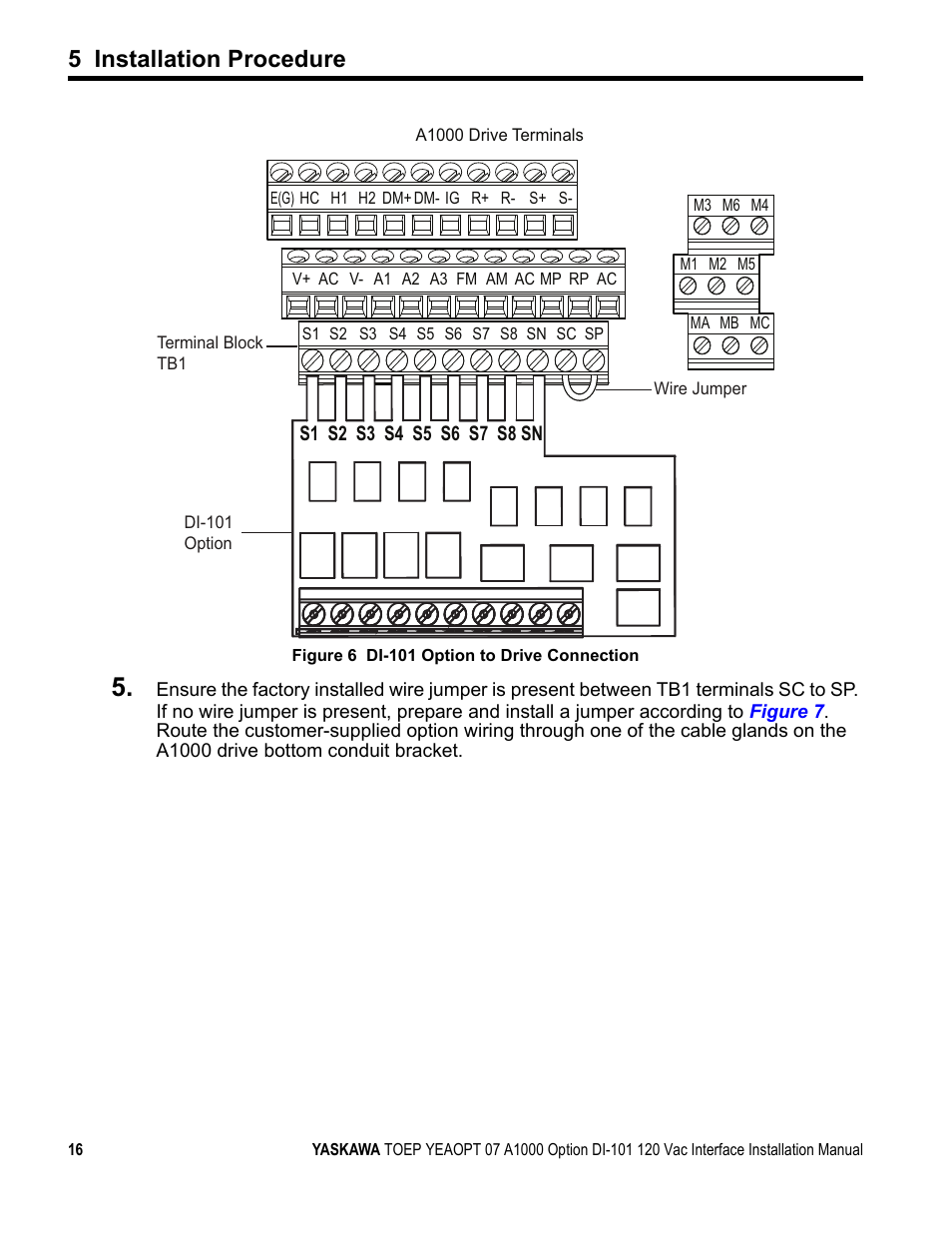 R to, Figure 6, 5 installation procedure | Yaskawa 120 Vac Digital Input User Manual | Page 16 / 24