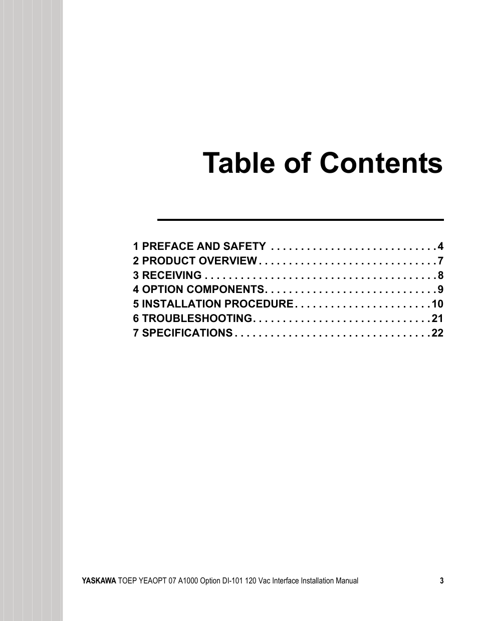 Yaskawa 120 Vac Digital Input User Manual | Page 3 / 24