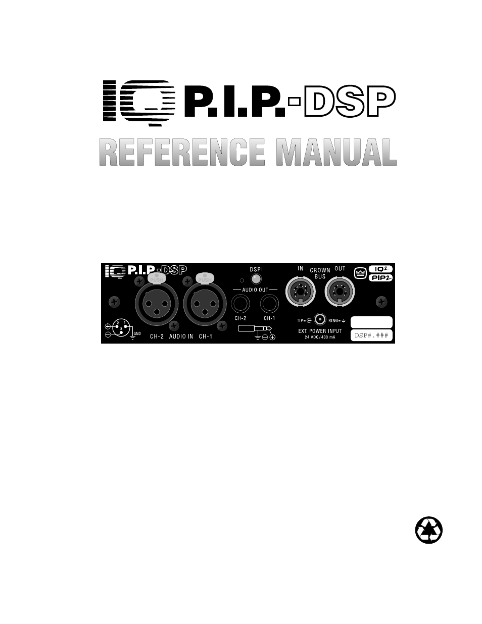 Crown Audio IQ P.I.P.-DSP User Manual | 27 pages