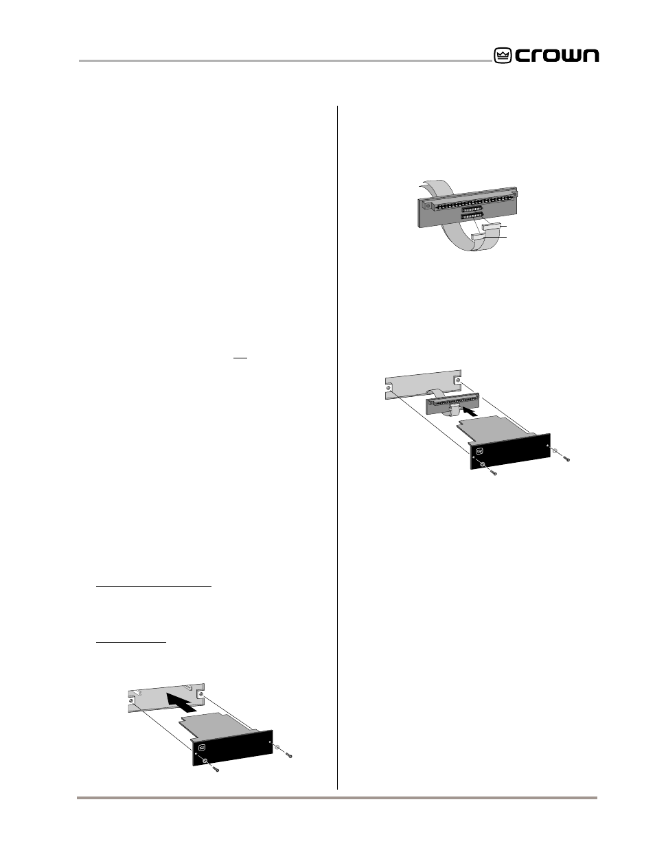 Iq–p.i.p.–dsp, 2 prepare the amplifier, 3 install the | Into the amplifier, 4 install the wiring | Crown Audio IQ P.I.P.-DSP User Manual | Page 11 / 27