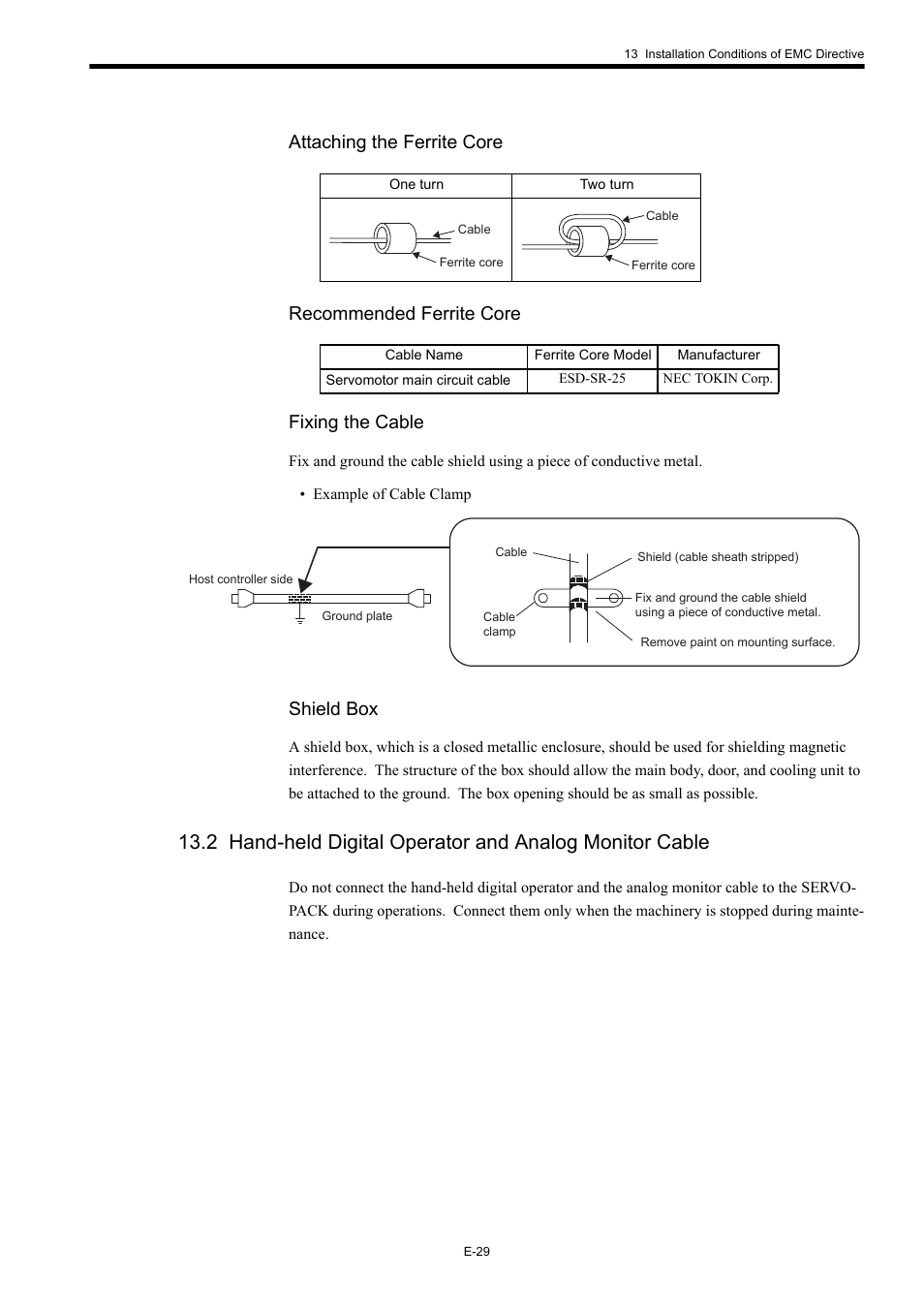 Shield box | Yaskawa Σ-III Series User Manual | Page 31 / 37