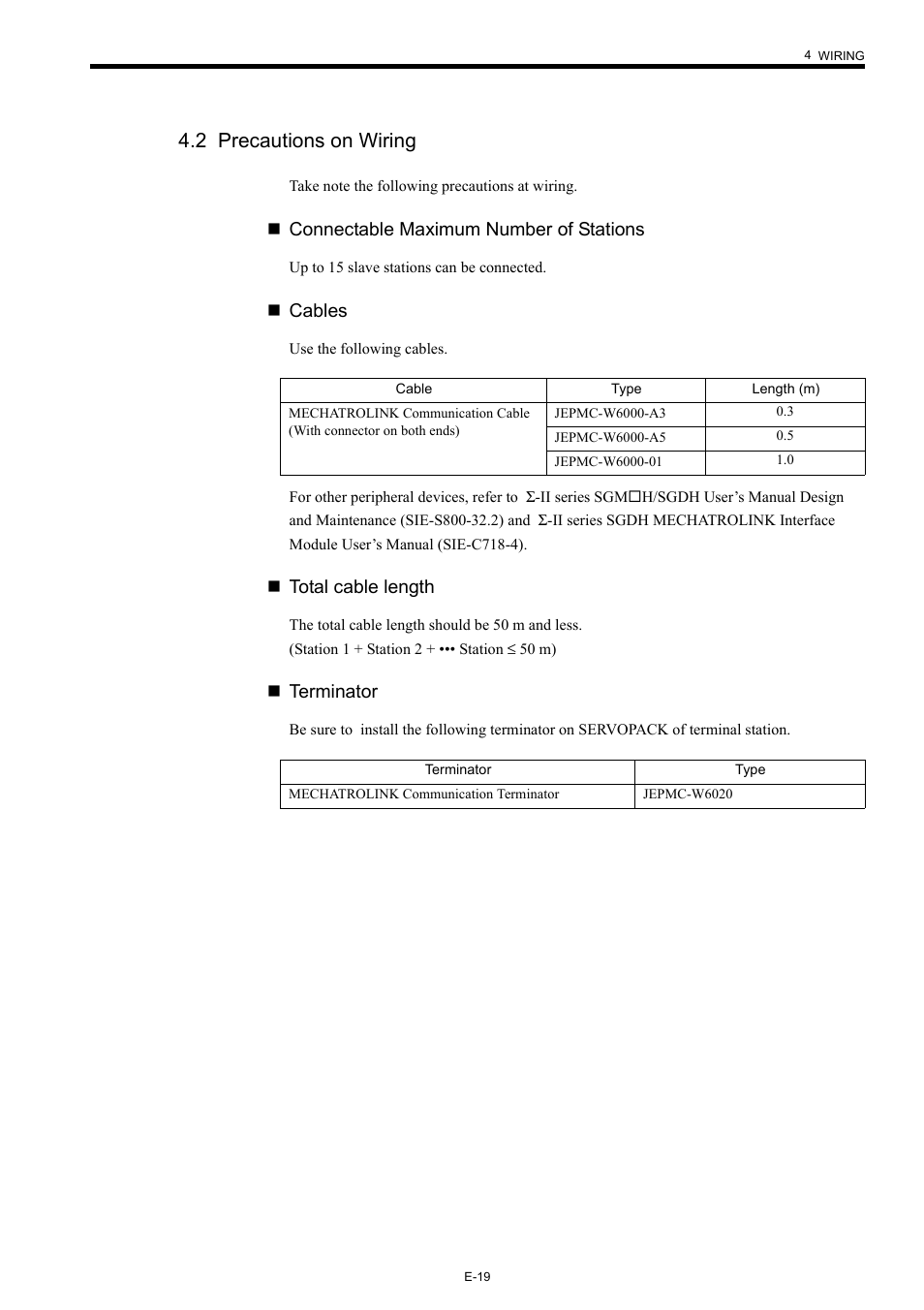 2 precautions on wiring | Yaskawa Σ-II Series User Manual | Page 23 / 31