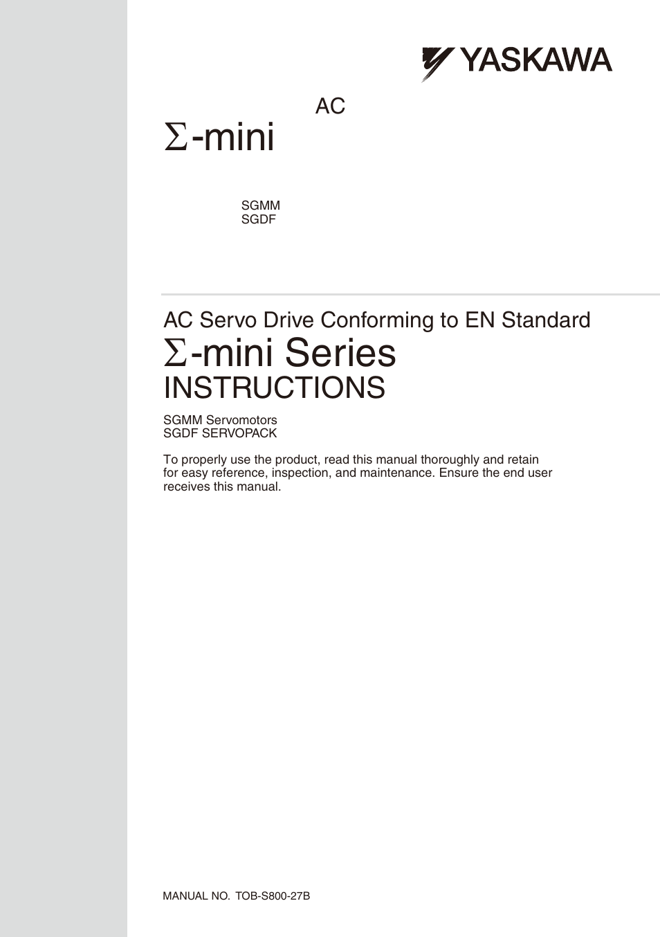 Yaskawa Σ-mini Series User Manual | 26 pages