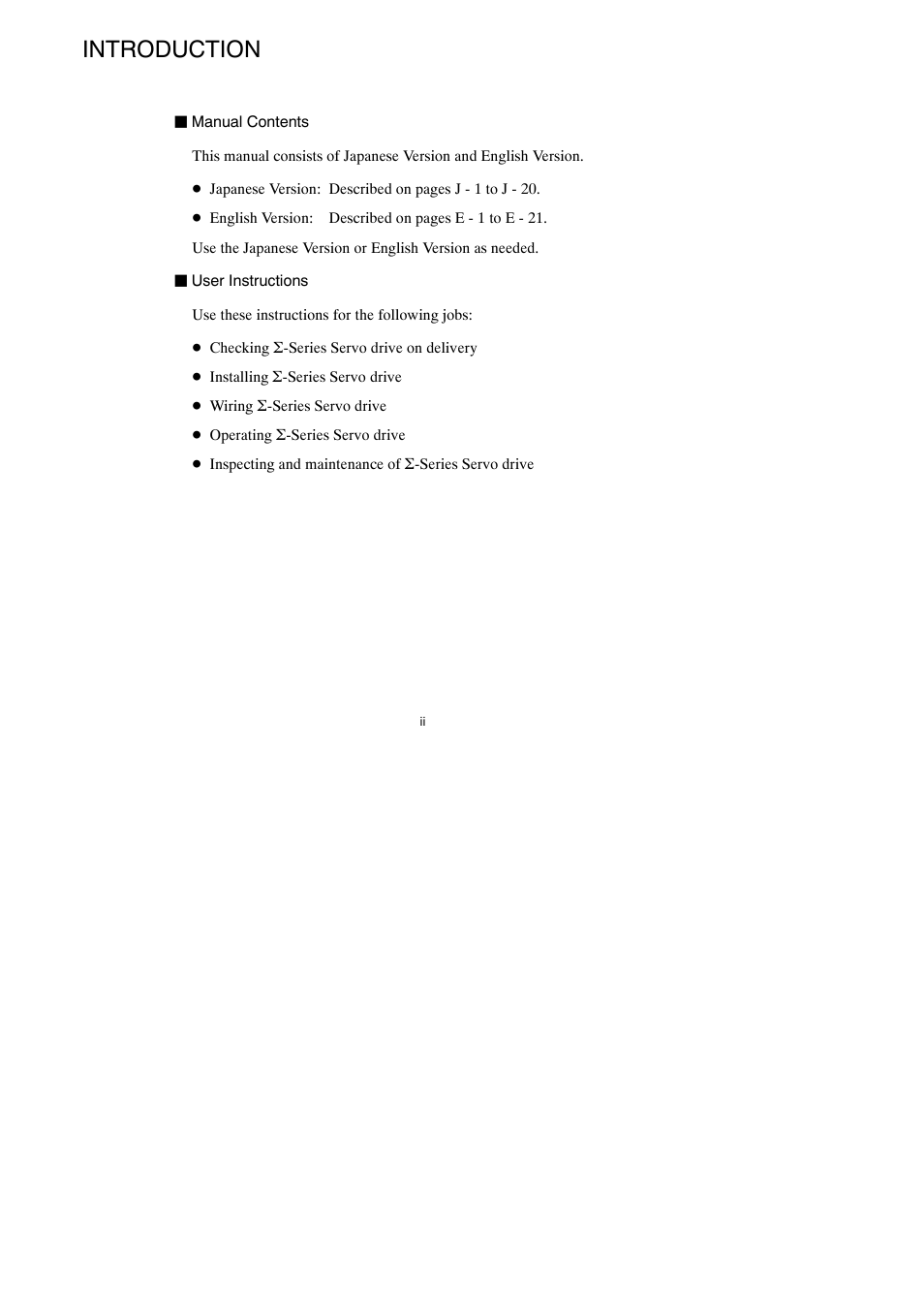 Introduction | Yaskawa Σ-mini Series User Manual | Page 2 / 26