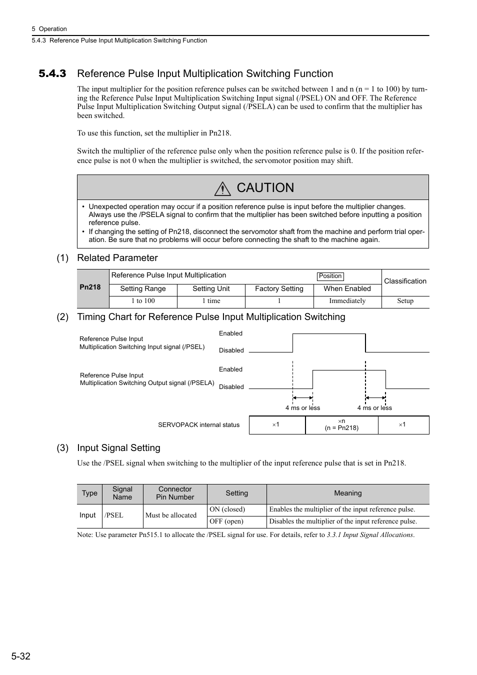 Caution, Analog | Yaskawa Σ-V Series AC Servo Drives Rotational Motor Analog Voltage Reference User Manual | Page 112 / 320