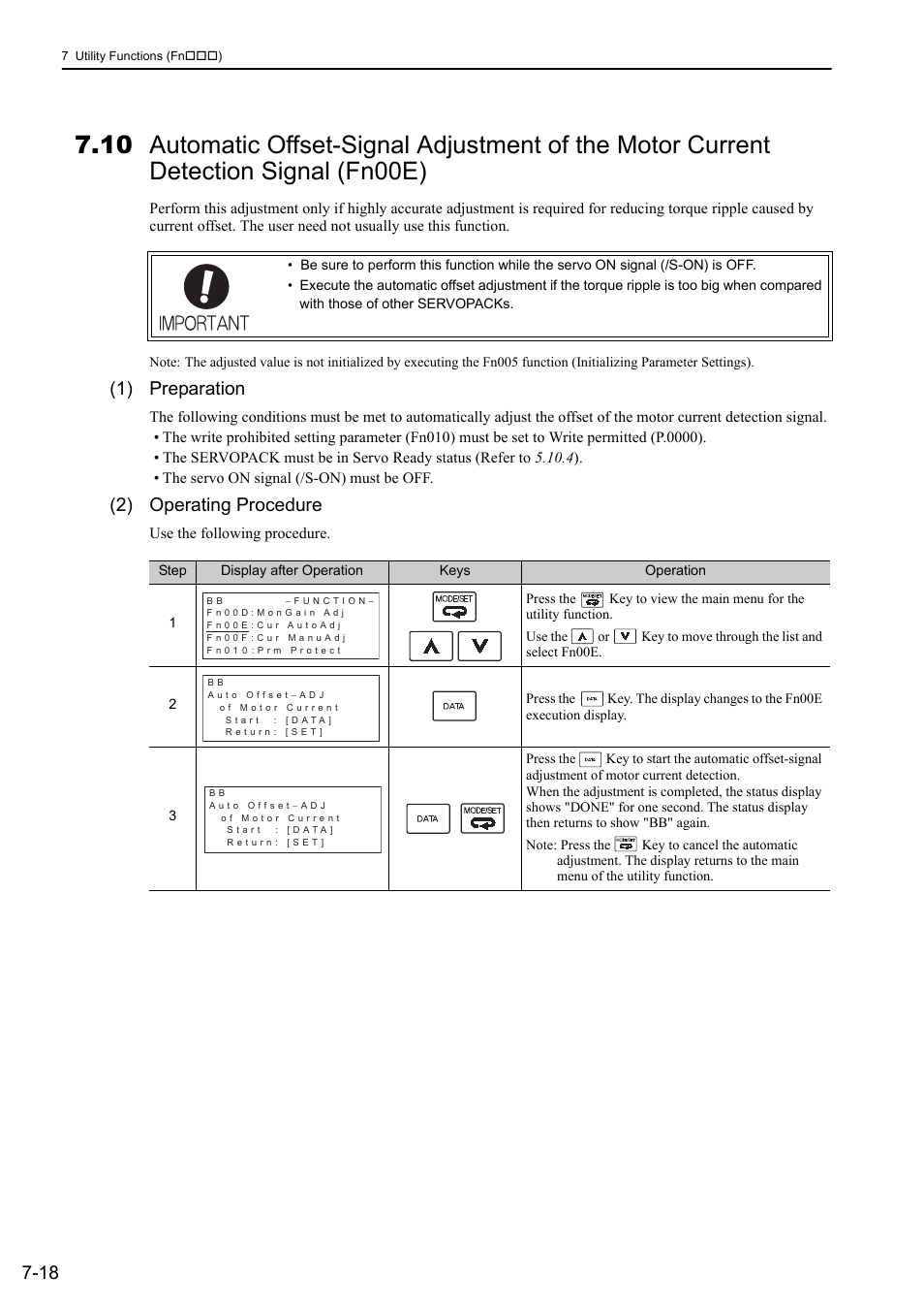 1) preparation, 2) operating procedure | Yaskawa Σ-V Series AC Servo Drives Rotational Motor Analog Voltage Reference User Manual | Page 236 / 320