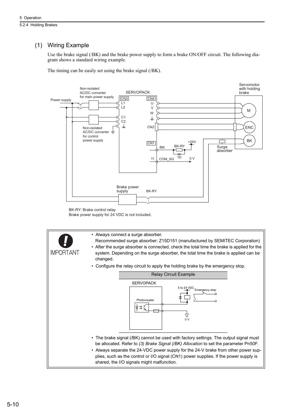 10 (1) wiring example, Analog | Yaskawa Σ-V Series AC Servo Drives Rotational Motor Analog Voltage Reference User Manual | Page 90 / 320