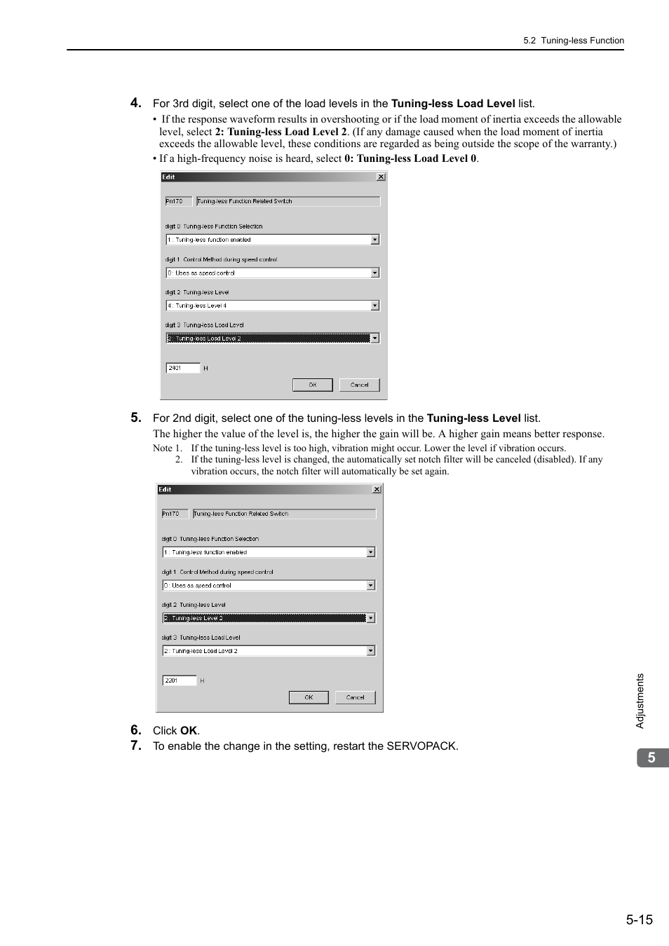 Yaskawa Σ-V Series AC Servo Drives Rotational Motor MECHATROLINK-II User Manual | Page 125 / 320
