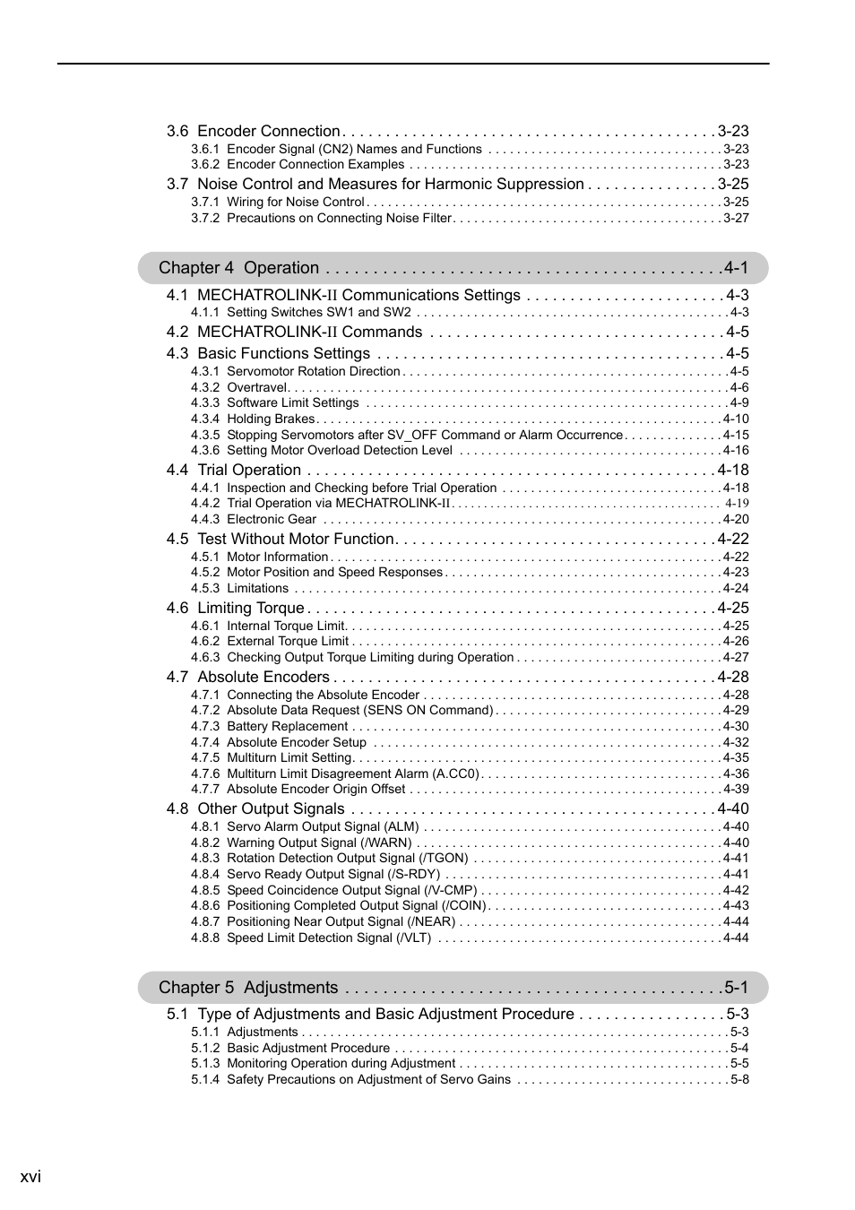 Yaskawa Σ-V Series AC Servo Drives Rotational Motor MECHATROLINK-II User Manual | Page 16 / 320
