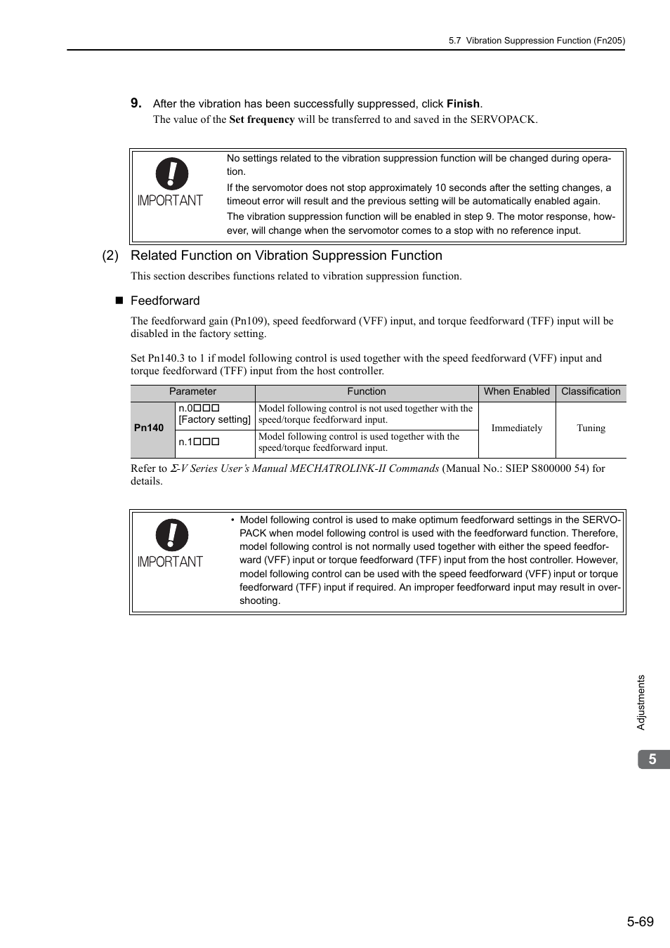 Yaskawa Σ-V Series AC Servo Drives Rotational Motor MECHATROLINK-II User Manual | Page 179 / 320