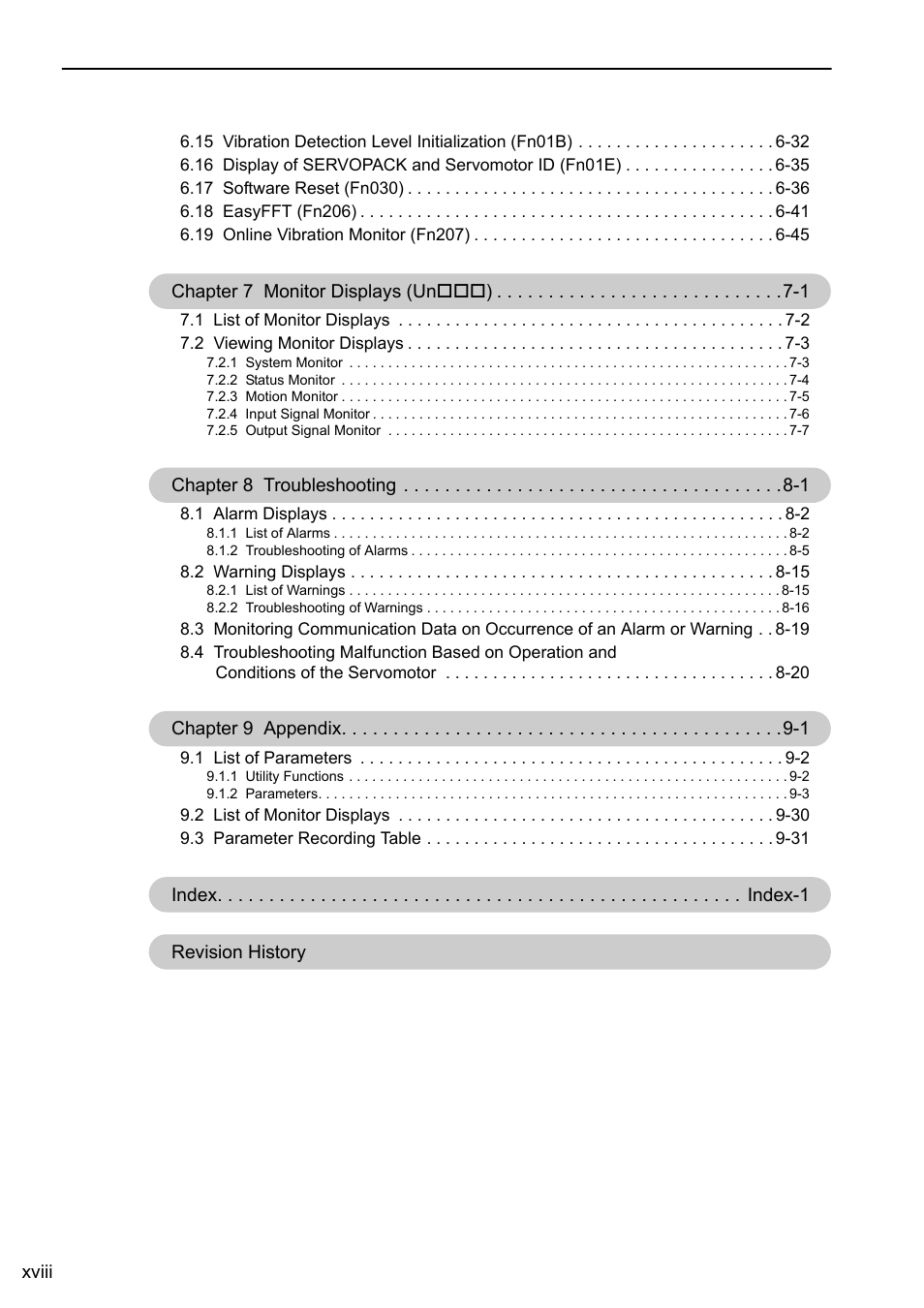 Yaskawa Σ-V Series AC Servo Drives Rotational Motor MECHATROLINK-II User Manual | Page 18 / 320
