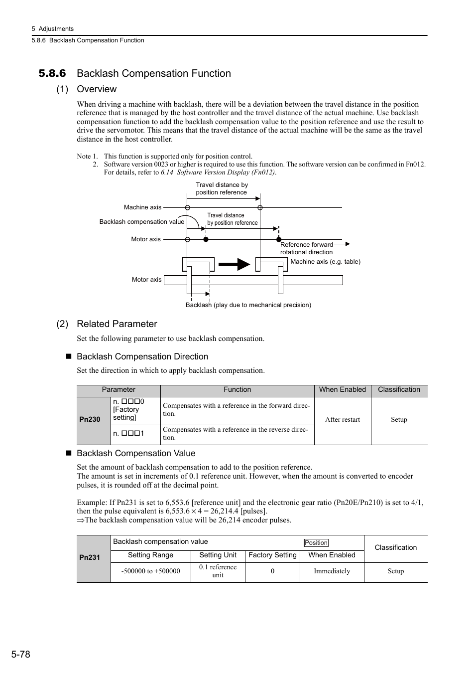 6 backlash compensation function, 1) overview, 2) related parameter | Mecha | Yaskawa Σ-V Series AC Servo Drives Rotational Motor MECHATROLINK-II User Manual | Page 188 / 320