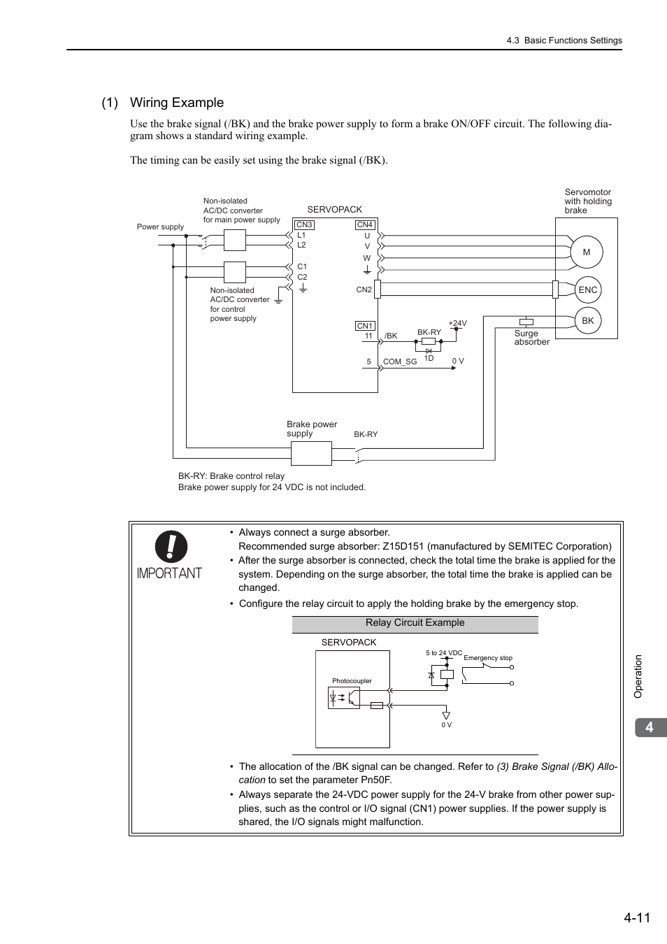 1) wiring example, Mecha | Yaskawa Σ-V Series AC Servo Drives Rotational Motor MECHATROLINK-II User Manual | Page 76 / 320