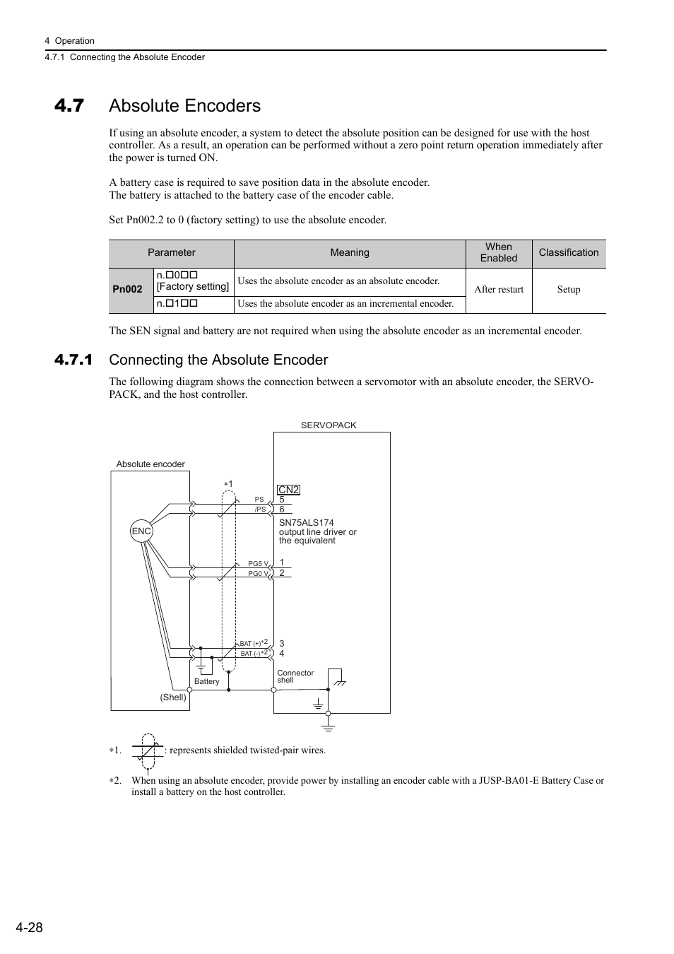 7 absolute encoders, 1 connecting the absolute encoder, Mec ha | Yaskawa Σ-V Series AC Servo Drives Rotational Motor MECHATROLINK-II User Manual | Page 93 / 320