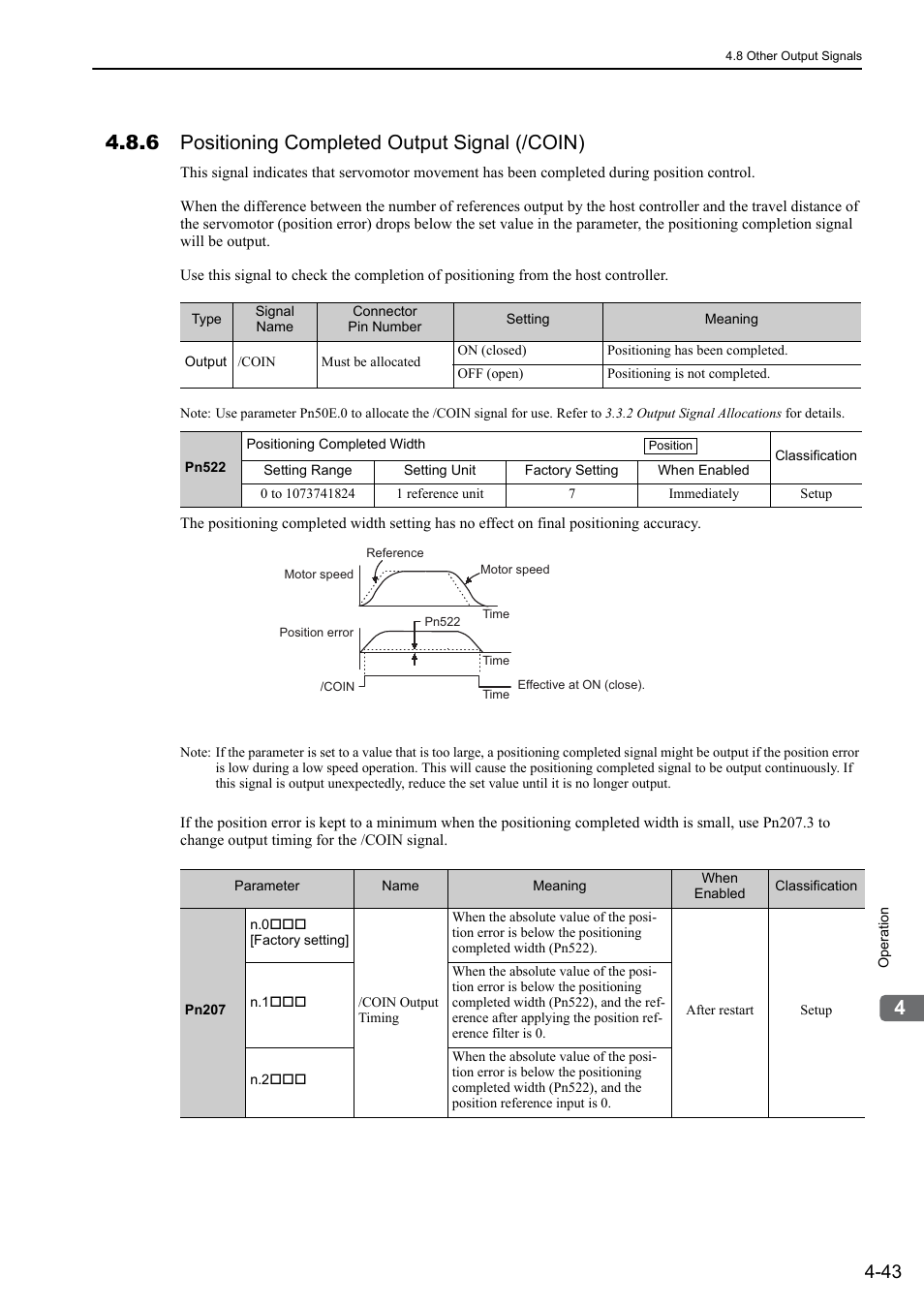 6 positioning completed output signal (/coin) | Yaskawa Σ-V Series AC Servo Drives Rotational Motor MECHATROLINK-III User Manual | Page 108 / 337