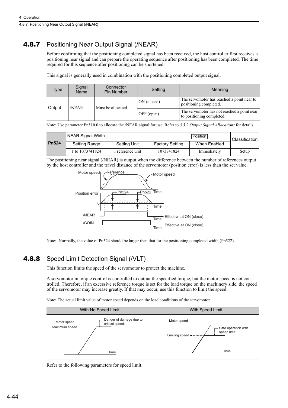 7 positioning near output signal (/near), 8 speed limit detection signal (/vlt) | Yaskawa Σ-V Series AC Servo Drives Rotational Motor MECHATROLINK-III User Manual | Page 109 / 337