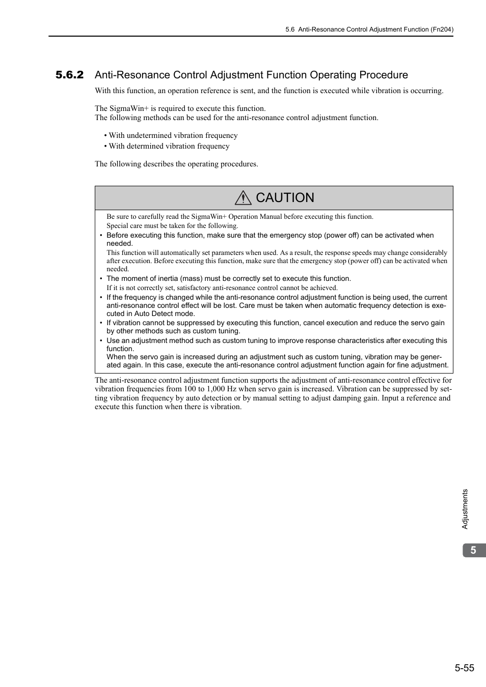 Caution | Yaskawa Σ-V Series AC Servo Drives Rotational Motor MECHATROLINK-III User Manual | Page 165 / 337