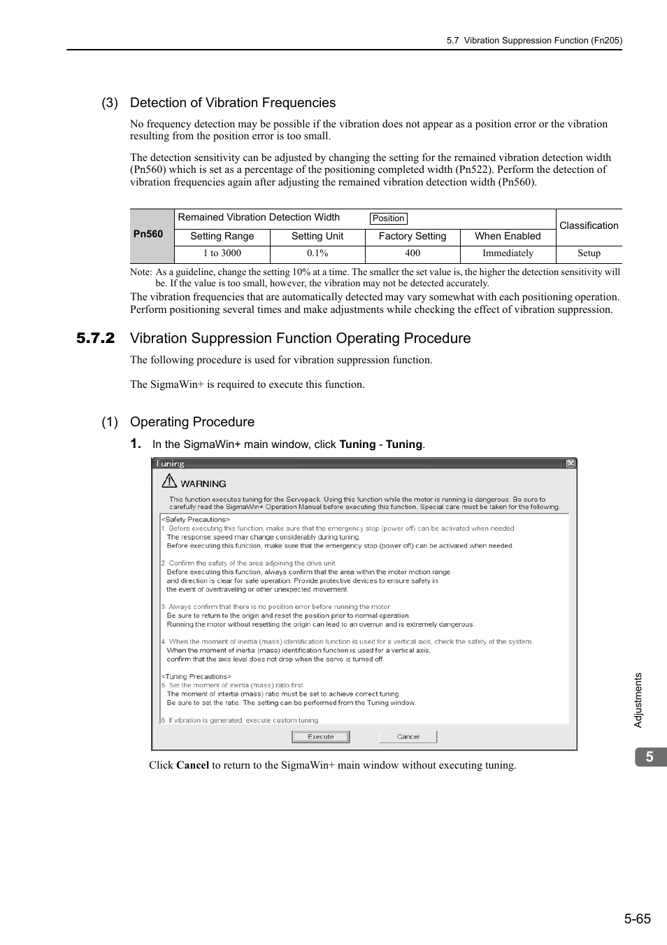 3) detection of vibration frequencies, 1) operating procedure 1, Mech a | Yaskawa Σ-V Series AC Servo Drives Rotational Motor MECHATROLINK-III User Manual | Page 175 / 337