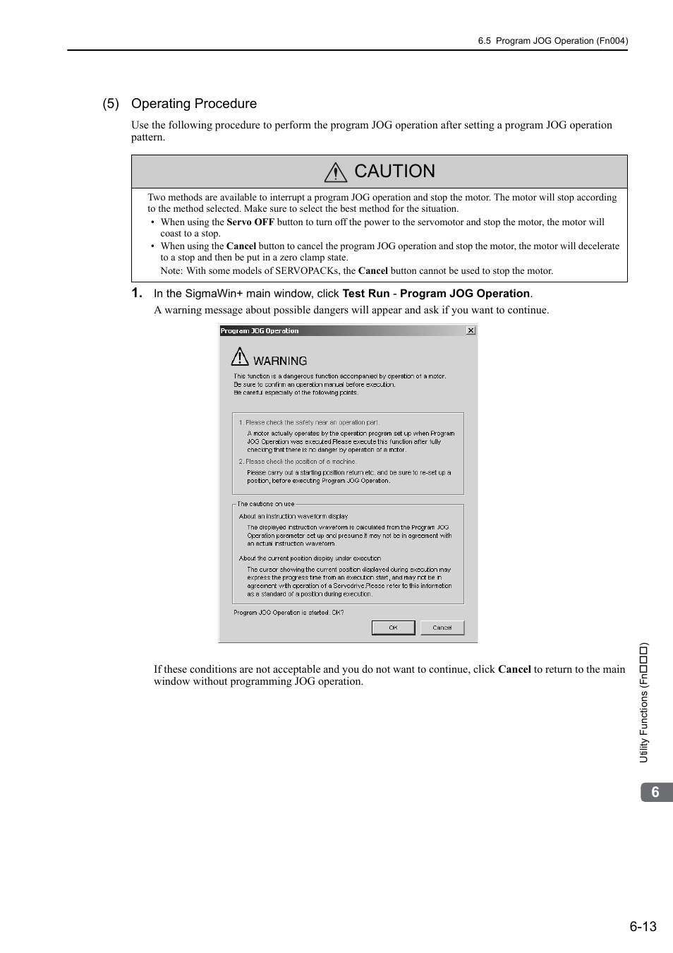 Caution, 5) operating procedure, Mecha | Yaskawa Σ-V Series AC Servo Drives Rotational Motor MECHATROLINK-III User Manual | Page 212 / 337