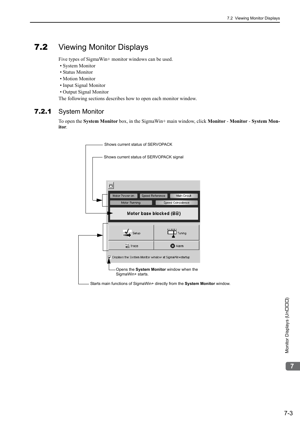 2 viewing monitor displays, 1 system monitor, Mecha | Yaskawa Σ-V Series AC Servo Drives Rotational Motor MECHATROLINK-III User Manual | Page 251 / 337